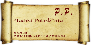 Plachki Petrónia névjegykártya